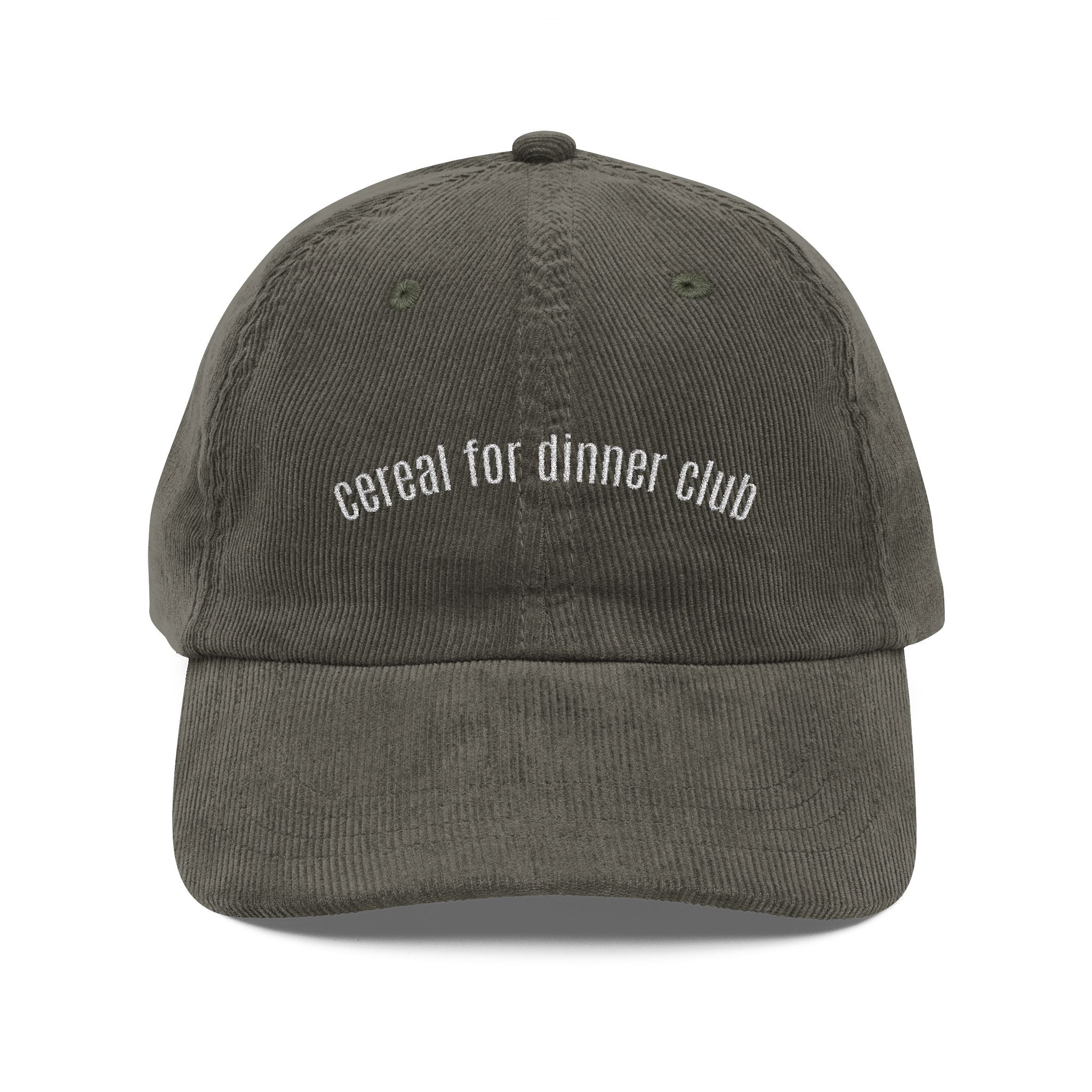 Cereal for Dinner Club - Embroidered Vintage Corduroy Cap