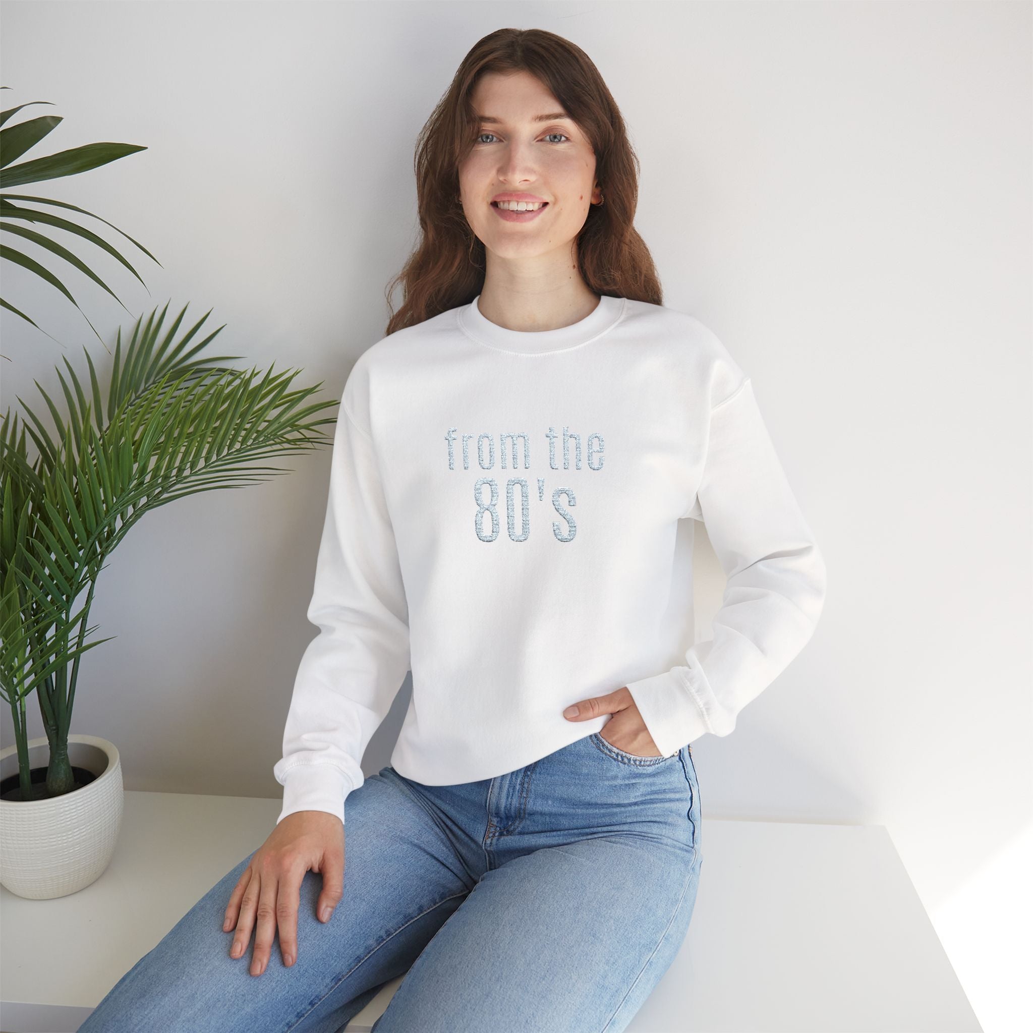 'From the 80's' Retro Embroidered Crewneck Sweatshirt
