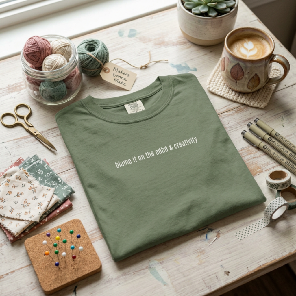 Blame it on the ADHD & Creativity Embroidered Comfort Tee