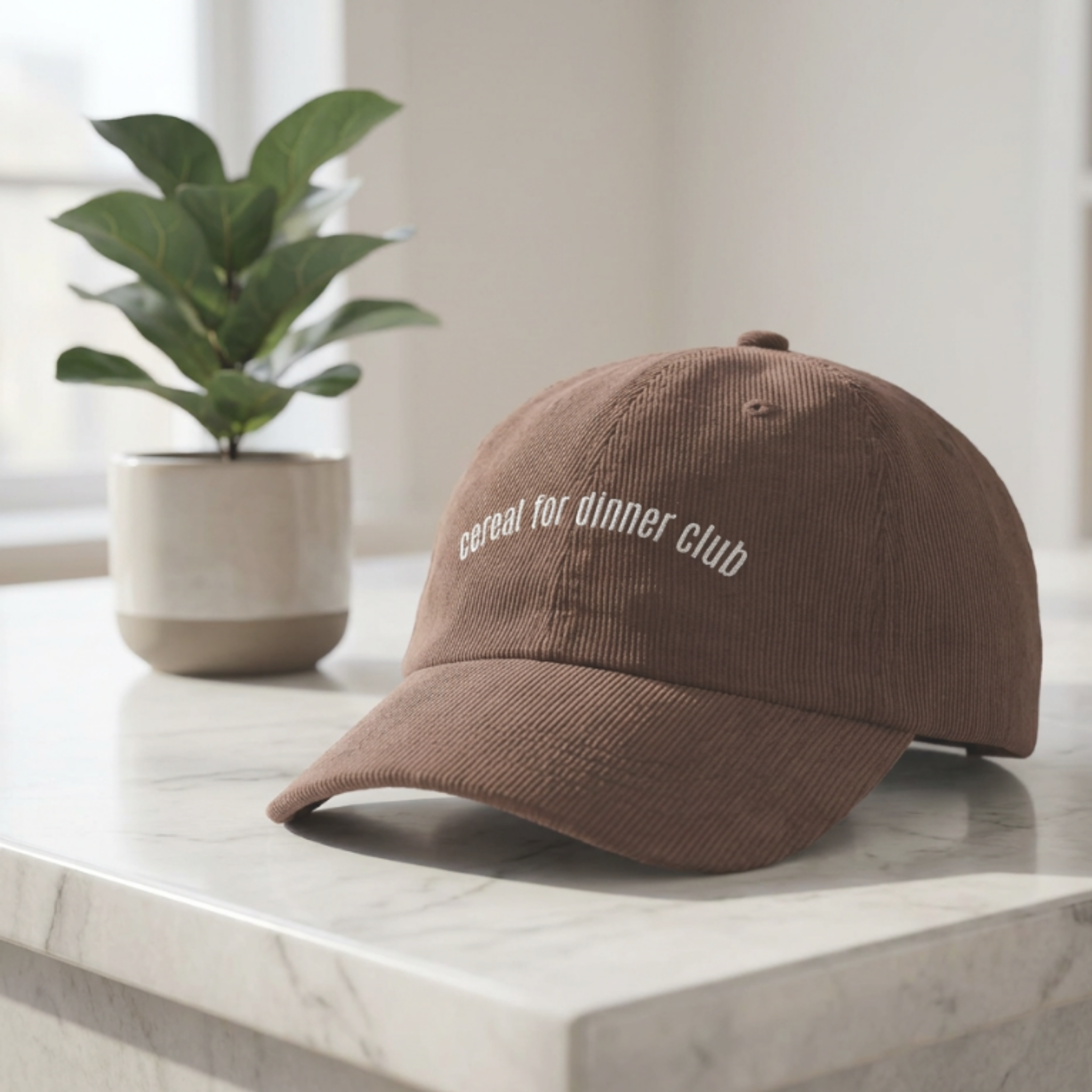 Cereal for Dinner Club - Embroidered Vintage Corduroy Cap
