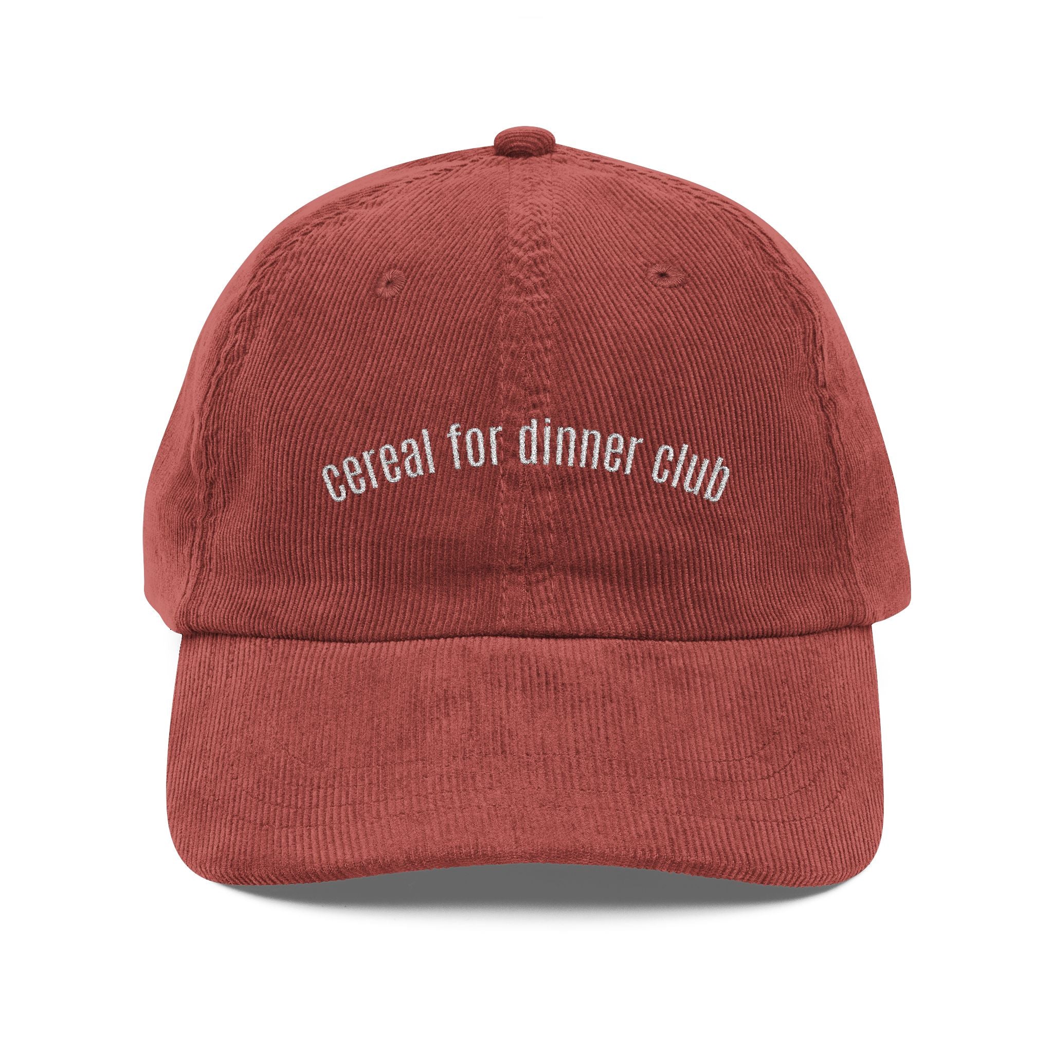 Cereal for Dinner Club - Embroidered Vintage Corduroy Cap