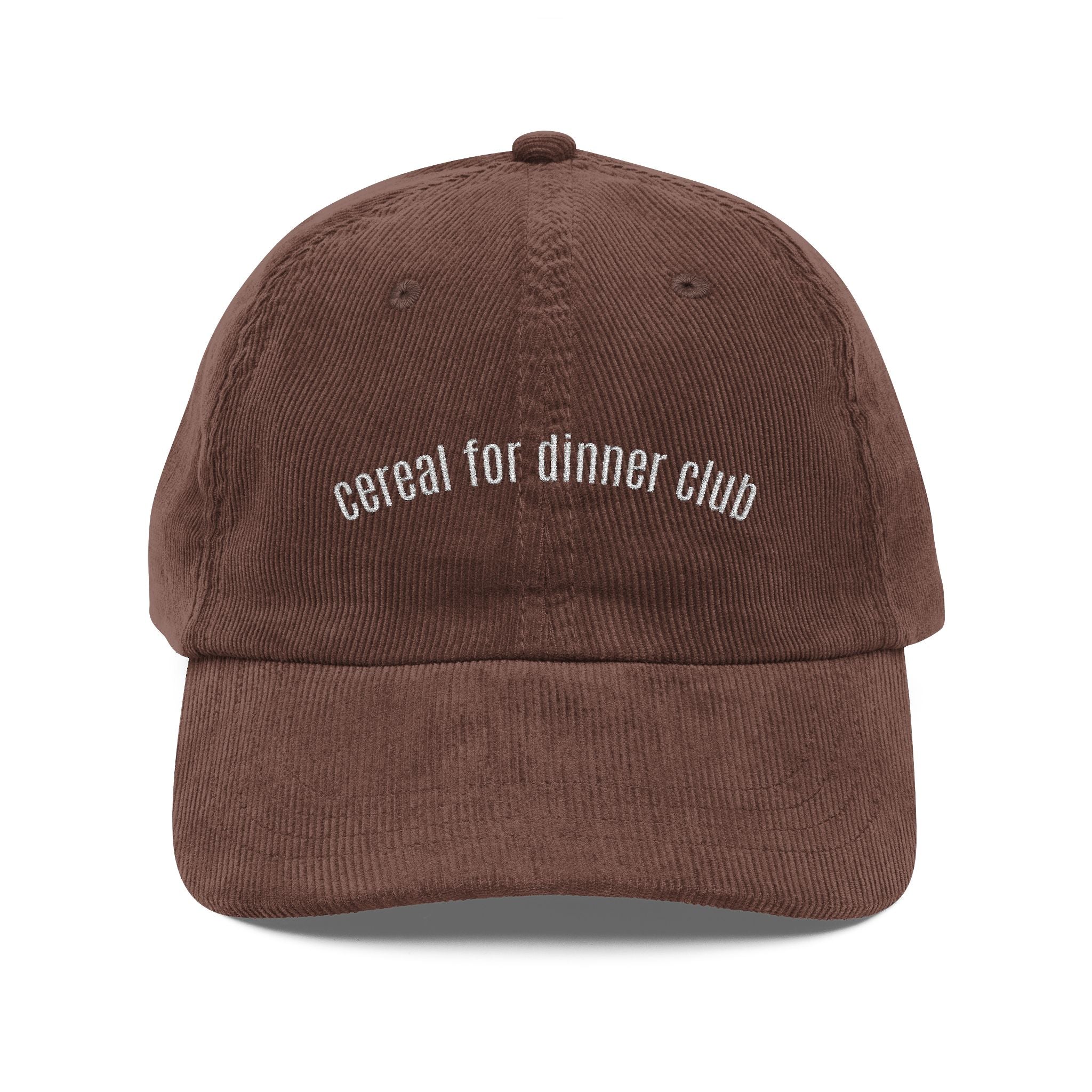Cereal for Dinner Club - Embroidered Vintage Corduroy Cap