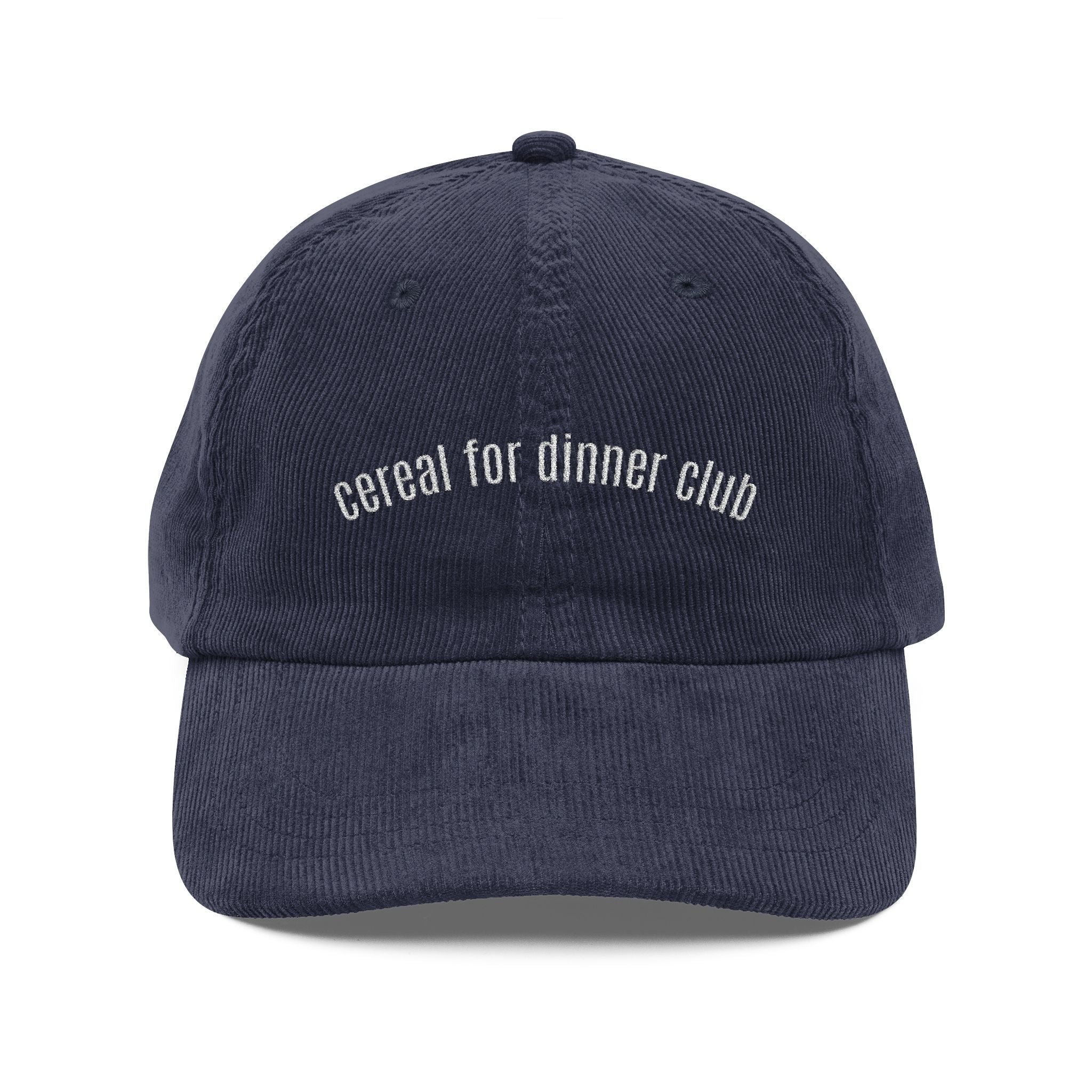 Cereal for Dinner Club - Embroidered Vintage Corduroy Cap